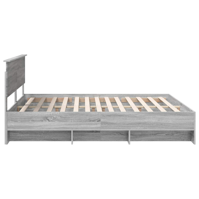 Cadru de pat cu headboard Gri Sonoma 180 x 200 cm Lemn compozit - WALTI WALTI