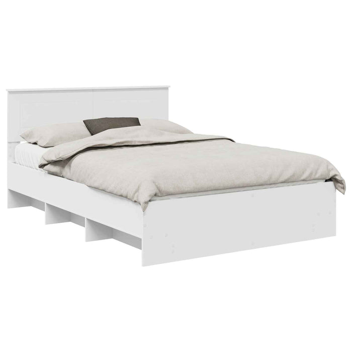Cadru de pat cu headboard Alb 160 x 200 cm Lemn compozit - WALTI WALTI