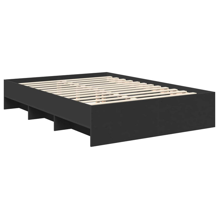 Cadru de pat cu headboard Negru 160 x 200 cm Lemn compozit - WALTI WALTI