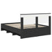 Cadru de pat cu headboard Negru 160 x 200 cm Lemn compozit - WALTI WALTI
