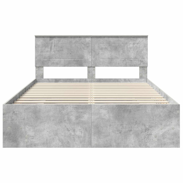 Cadru de pat Gri din beton 160 x 200 cm Lemn compozit - WALTI WALTI