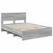 Cadru de pat cu headboard Gri Sonoma 160 x 200 cm Lemn compozit - WALTI WALTI