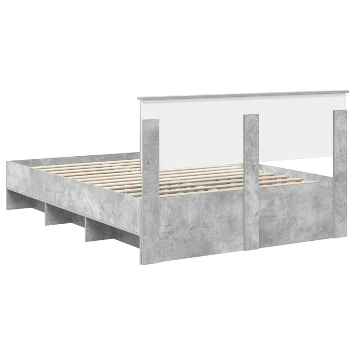 Cadru de pat Gri din beton 150 x 200 cm Lemn compozit - WALTI WALTI