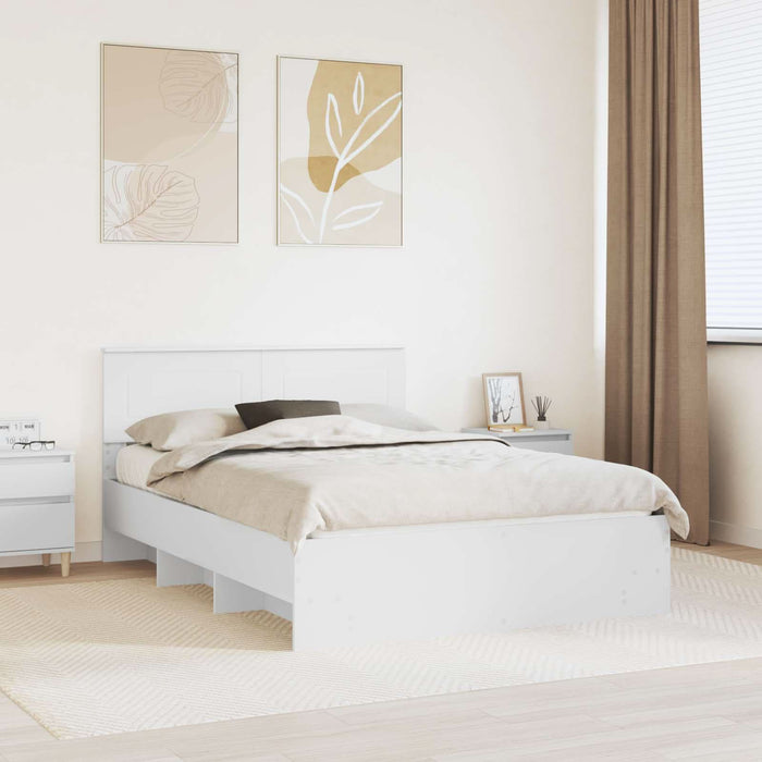 Cadru de pat cu headboard Alb 140 x 200 cm Lemn compozit - WALTI WALTI