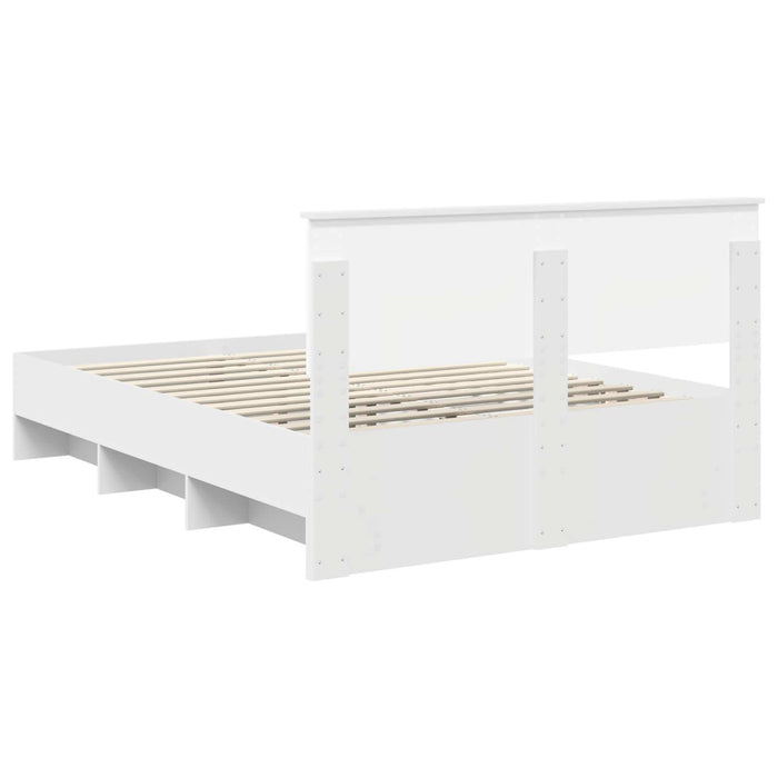 Cadru de pat cu headboard Alb 140 x 200 cm Lemn compozit - WALTI WALTI