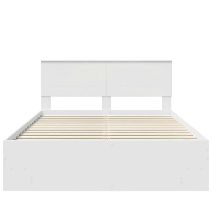 Cadru de pat cu headboard Alb 140 x 200 cm Lemn compozit - WALTI WALTI