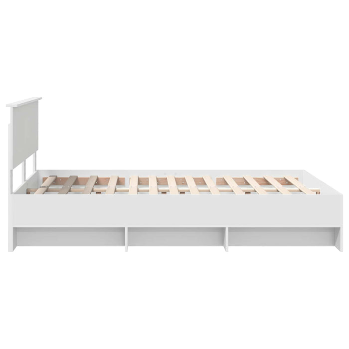 Cadru de pat cu headboard Alb 140 x 200 cm Lemn compozit - WALTI WALTI