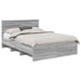 Cadru de pat cu headboard Gri Sonoma 140 x 200 cm Lemn compozit - WALTI WALTI