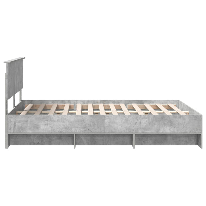 Cadru de pat Gri din beton 140 x 200 cm Lemn compozit - WALTI WALTI