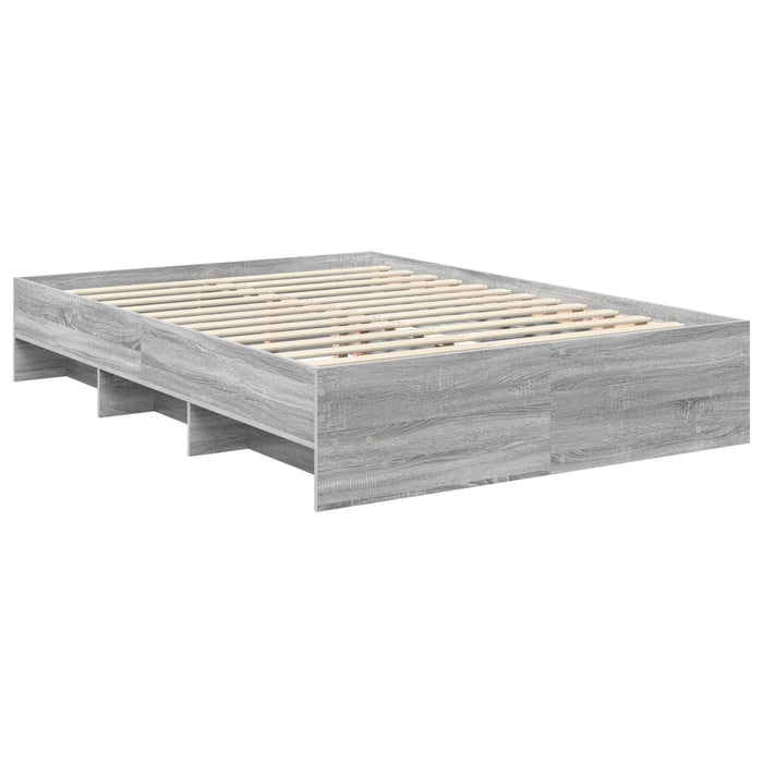 Cadru de pat cu headboard Gri Sonoma 140 x 200 cm Lemn compozit - WALTI WALTI