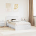 Cadru de pat cu headboard Alb 137 x 203 cm Lemn compozit - WALTI WALTI
