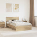 Cadru de pat Stejar Sonoma 137 x 203 cm Lemn compozit - WALTI WALTI