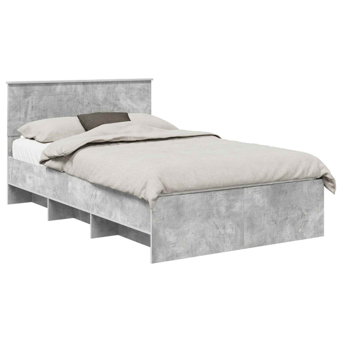 Cadru de pat Gri din beton 137 x 203 cm Lemn compozit - WALTI WALTI