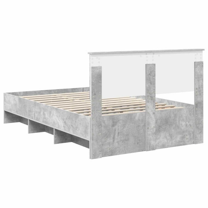 Cadru de pat Gri din beton 137 x 203 cm Lemn compozit - WALTI WALTI