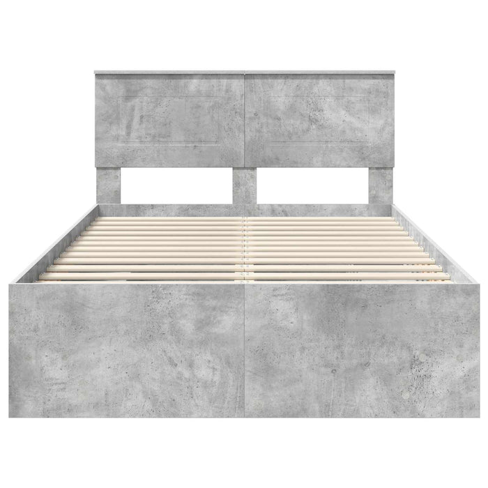 Cadru de pat Gri din beton 137 x 203 cm Lemn compozit - WALTI WALTI