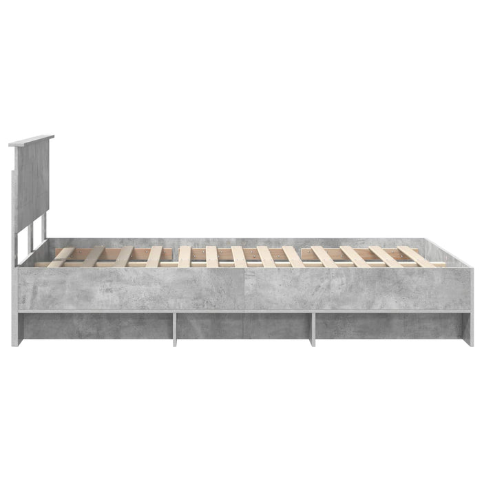 Cadru de pat Gri din beton 137 x 203 cm Lemn compozit - WALTI WALTI