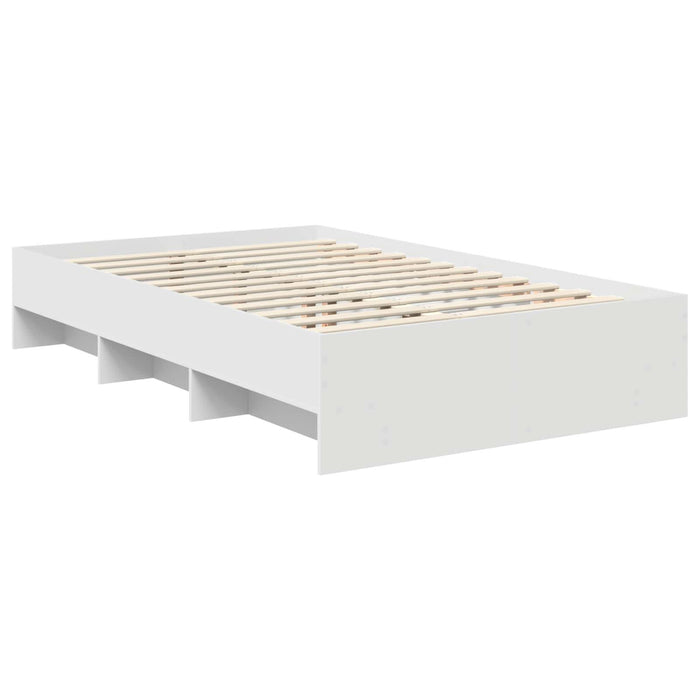 Cadru de pat cu headboard Alb 120 x 123 cm Lemn compozit - WALTI WALTI
