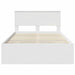 Cadru de pat cu headboard Alb 120 x 123 cm Lemn compozit - WALTI WALTI