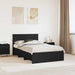 Cadru de pat cu headboard Negru 120 x 123 cm Lemn compozit - WALTI WALTI