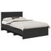Cadru de pat cu headboard Negru 120 x 123 cm Lemn compozit - WALTI WALTI
