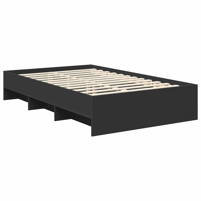 Cadru de pat cu headboard Negru 120 x 123 cm Lemn compozit - WALTI WALTI