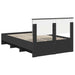 Cadru de pat cu headboard Negru 120 x 123 cm Lemn compozit - WALTI WALTI