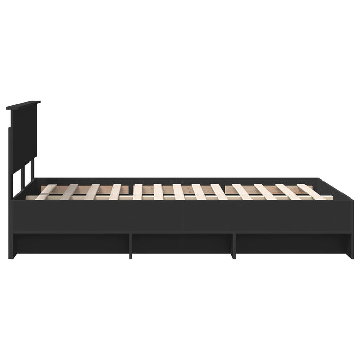 Cadru de pat cu headboard Negru 120 x 123 cm Lemn compozit - WALTI WALTI