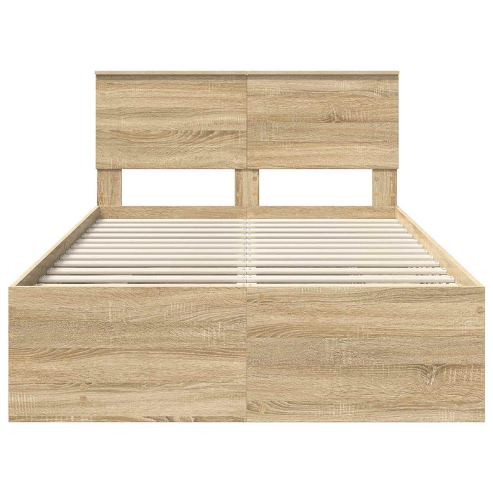 Cadru de pat Stejar Sonoma 120 x 123 cm Lemn compozit - WALTI WALTI