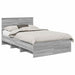 Cadru de pat cu headboard Gri Sonoma 120 x 123 cm Lemn compozit - WALTI WALTI