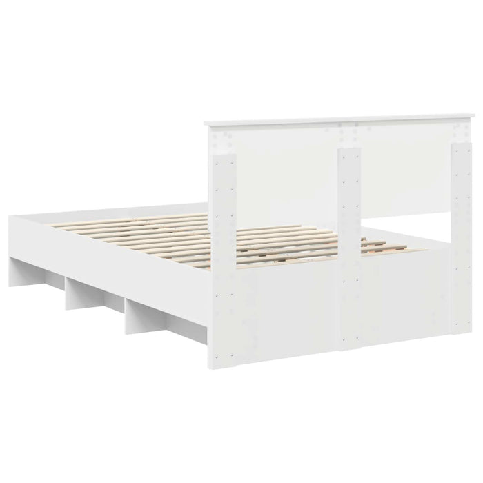 Cadru de pat cu headboard Alb 120 x 123 cm Lemn compozit - WALTI WALTI