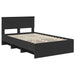Cadru de pat cu headboard Negru 120 x 123 cm Lemn compozit - WALTI WALTI