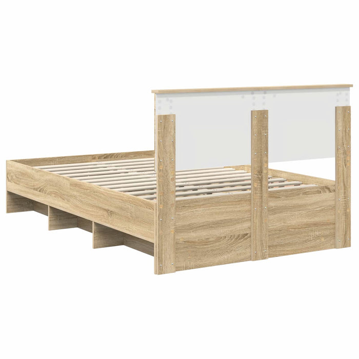 Cadru de pat Stejar Sonoma 120 x 123 cm Lemn compozit - WALTI WALTI