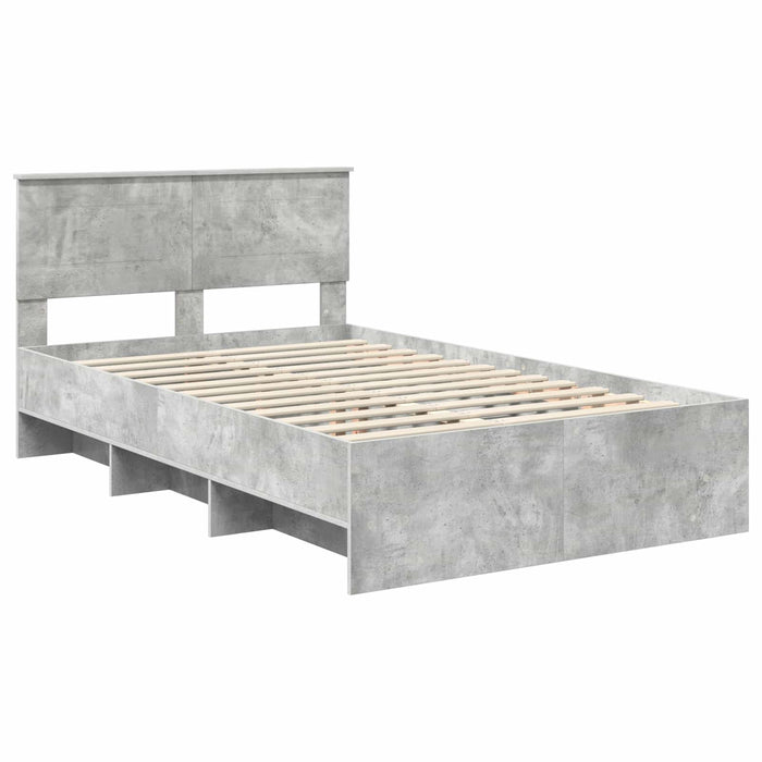 Cadru de pat Gri din beton 120 x 123 cm Lemn compozit - WALTI WALTI
