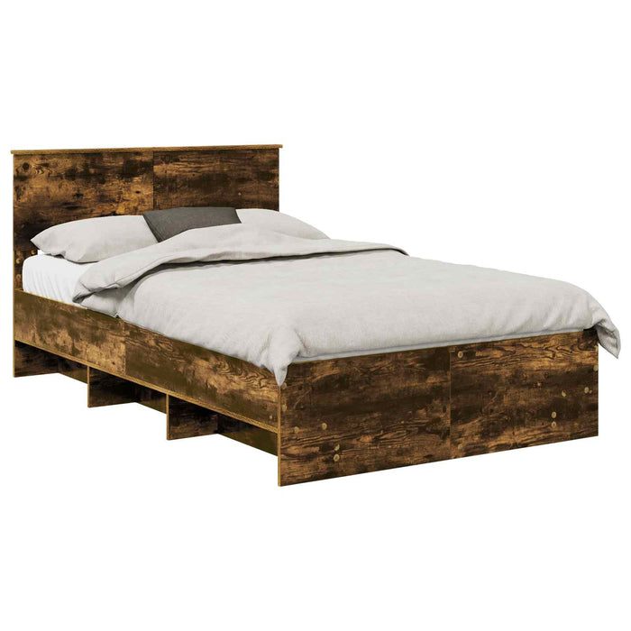 Cadru de pat Stejar fumuriu 120 x 123 cm Lemn compozit - WALTI WALTI