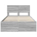Cadru de pat cu headboard Gri Sonoma 120 x 123 cm Lemn compozit - WALTI WALTI