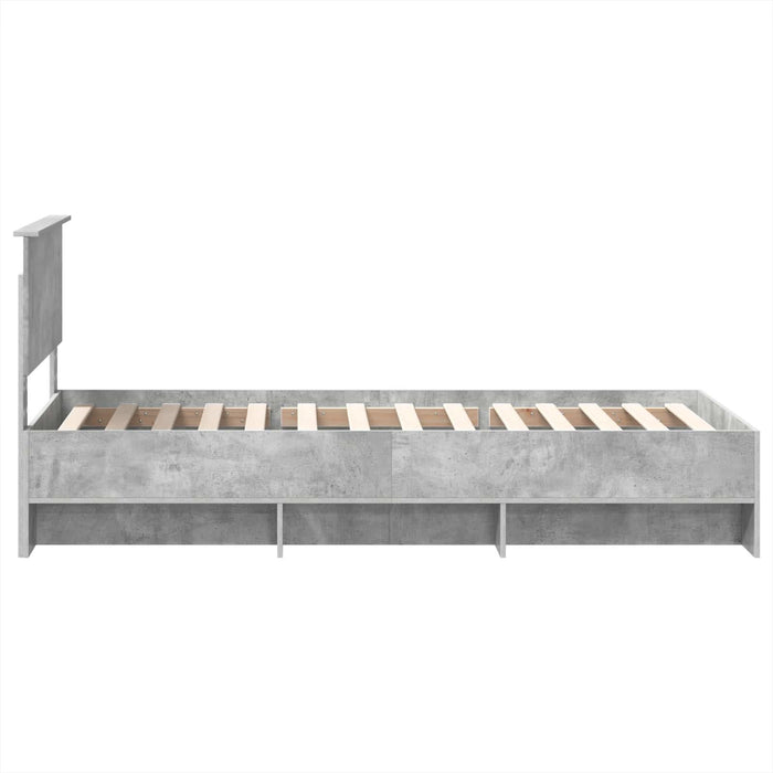 Cadru de pat Gri din beton 120 x 123 cm Lemn compozit - WALTI WALTI