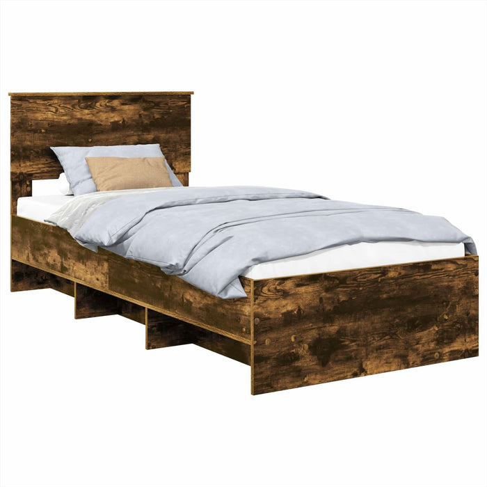 Cadru de pat Stejar fumuriu 120 x 123 cm Lemn compozit - WALTI WALTI
