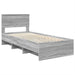 Cadru de pat cu headboard Gri Sonoma 120 x 123 cm Lemn compozit - WALTI WALTI