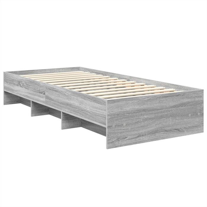 Cadru de pat cu headboard Gri Sonoma 120 x 123 cm Lemn compozit - WALTI WALTI