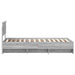 Cadru de pat cu headboard Gri Sonoma 120 x 123 cm Lemn compozit - WALTI WALTI