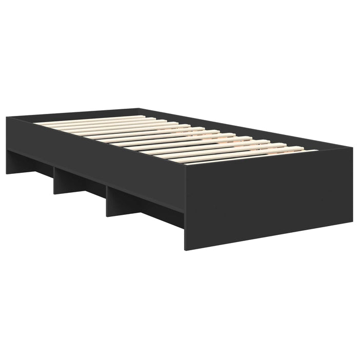 Cadru de pat cu headboard Negru 90 x 200 cm Lemn compozit WALTI