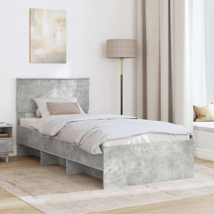 Cadru de pat Gri din beton 90 x 200 cm Lemn compozit - WALTI WALTI