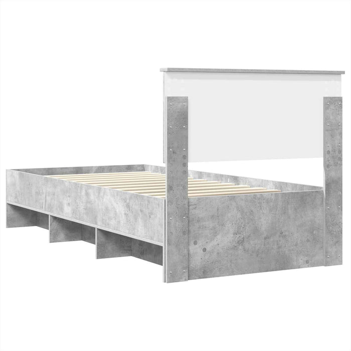 Cadru de pat Gri din beton 90 x 200 cm Lemn compozit - WALTI WALTI