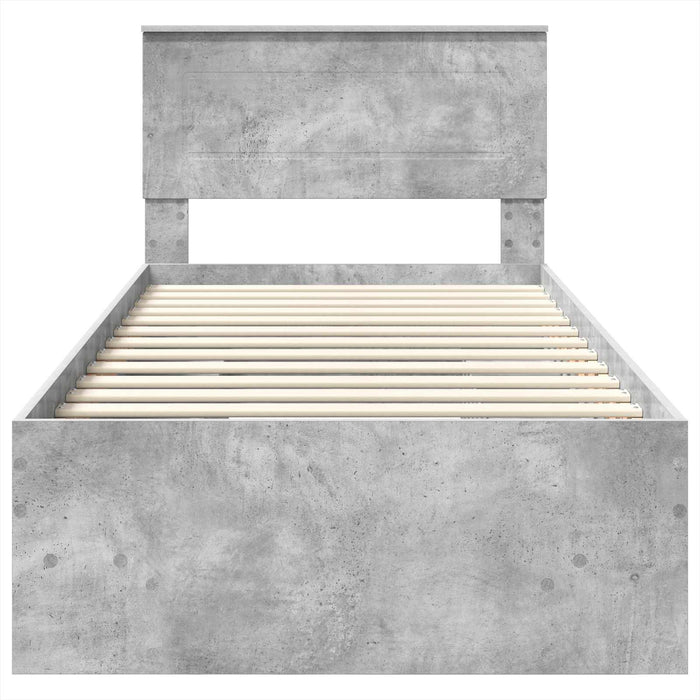Cadru de pat Gri din beton 90 x 200 cm Lemn compozit - WALTI WALTI