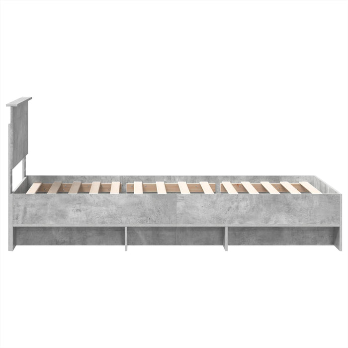Cadru de pat Gri din beton 90 x 200 cm Lemn compozit - WALTI WALTI