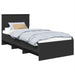 Cadru de pat cu headboard Negru 90 x 200 cm Lemn compozit - WALTI WALTI