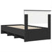 Cadru de pat cu headboard Negru 90 x 200 cm Lemn compozit - WALTI WALTI