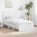 Cadru de pat cu headboard Alb 80 x 200 cm Lemn compozit - WALTI WALTI