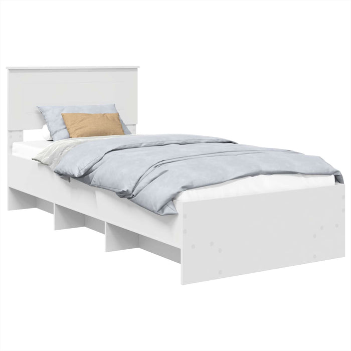 Cadru de pat cu headboard Alb 80 x 200 cm Lemn compozit - WALTI WALTI