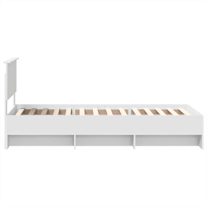 Cadru de pat cu headboard Alb 80 x 200 cm Lemn compozit - WALTI WALTI